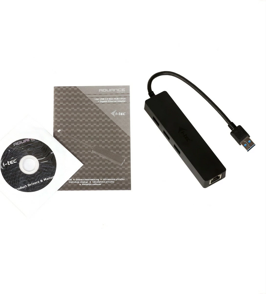 USB HUB i-tec U3GL3SLIM, 3 porta USB 3.0 + Gigabit Ethernet, i zi