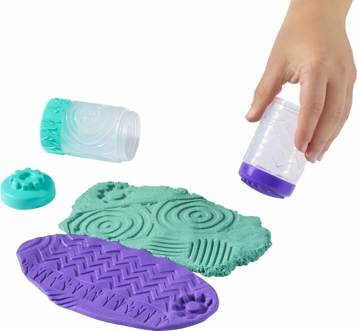 Set lodrash krijuese MGA Wonder Factory Never Dry, brumë & rërë kinetike, vjollcë/turkuaz