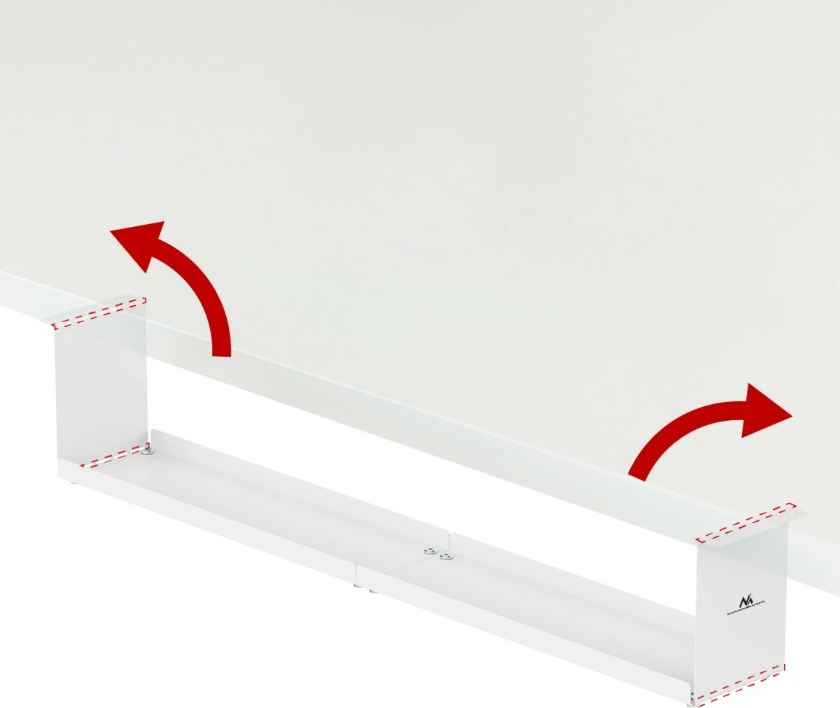 Organizues kabllosh Maclean MC-107 W, nën tavolinë, çelik, Bardhë