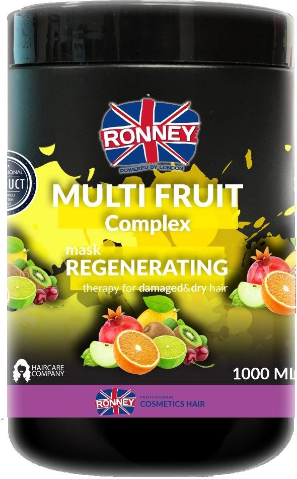 Maskë për flokë Ronney Multi Fruit Complex Professional Mask Regenerating për femra, 1000ml