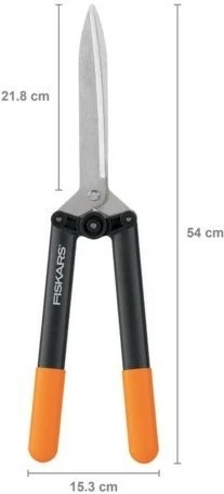 Gërshërë gardhi Fiskars PowerLever HS52, 54.4 cm, çelik, portokalli/zezë