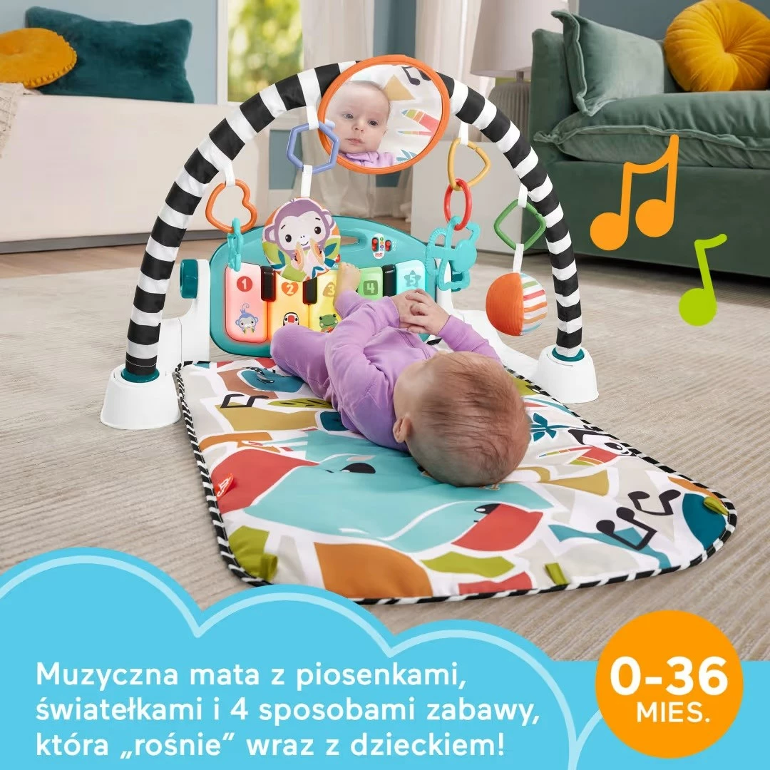 Tapet edukativ me piano Mattel Fisher Price HWY57, shumëngjyrësh