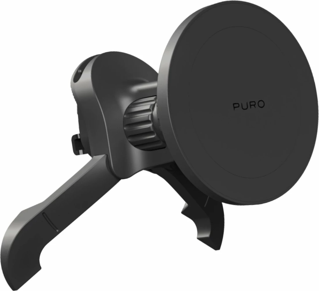 Mbajtës magnetik për celular Puro PUSH12MAGBLK, për grilë ventilimi, MagSafe, i zi
