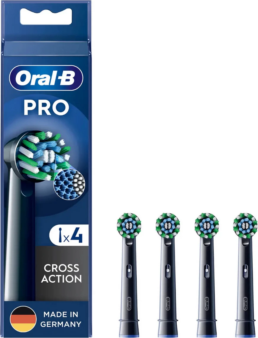 Kokë furçe dhëmbësh sonike, Oral-B, 860236 Cross Action, e zezë, set 4 copë