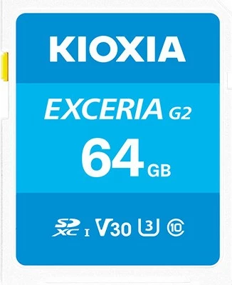 Kartelë memorie Kioxia EXCERIA G2 64GB SDXC Class 10 UHS-I V30 e kaltër