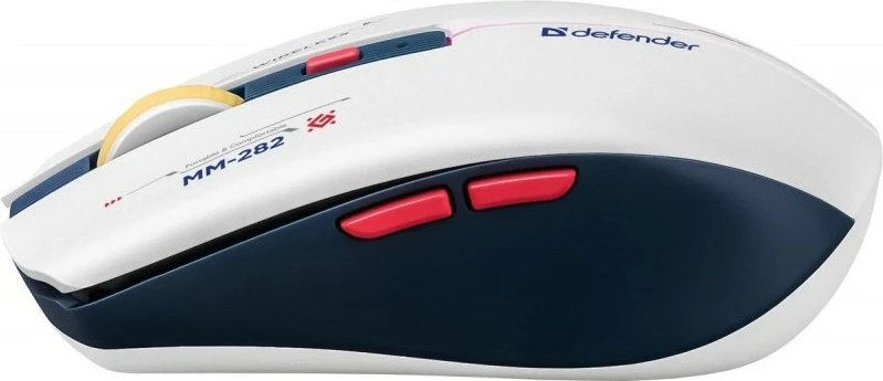 Maus wireless Defender MM-282 DILA, 1800 DPI, RGB, Blu/Bardhë