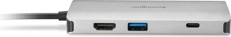 Hub USB-C Kensington UH1400p, 85W, i zi, argjendtë