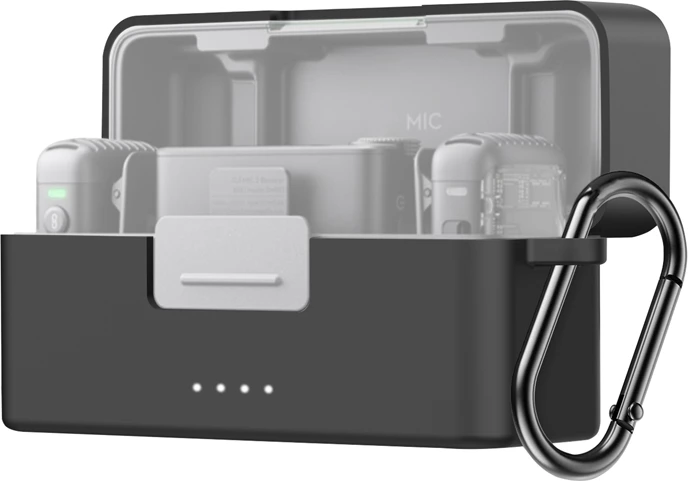 Mbështjellës Puluz PU716B për DJI Mic 2, silikon, i zi me karabiner