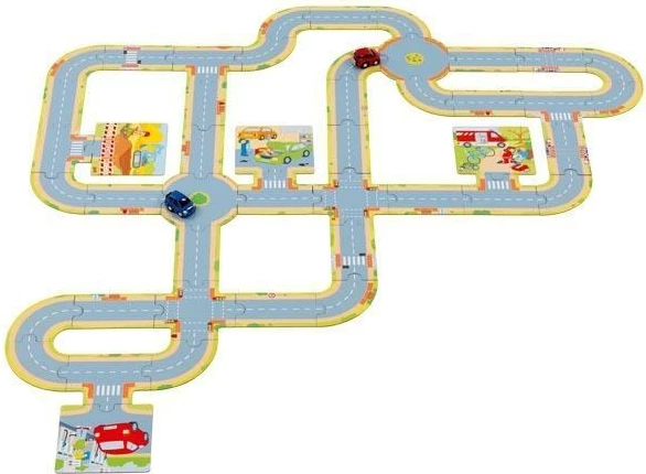 Autostradë lodër GOKI me 2 makina, 23x23x5cm