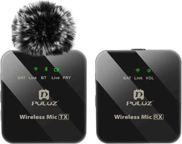 Mikrofon lavalier wireless Puluz PU3153B, 1 TX + 1 RX, i zi