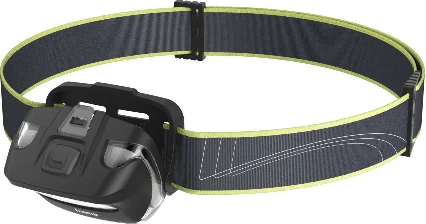 Dritë koke, Hama HL100 110 lm, 2 modalitete ndriçimi, kënd i rregullueshëm, IP20, me bateri AAA, e zezë