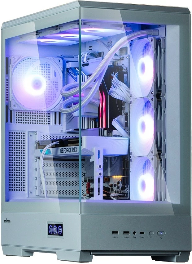 Kasë Zalman P50 DS White, mid-tower, 4x ARGB fans, ATX, e bardhë