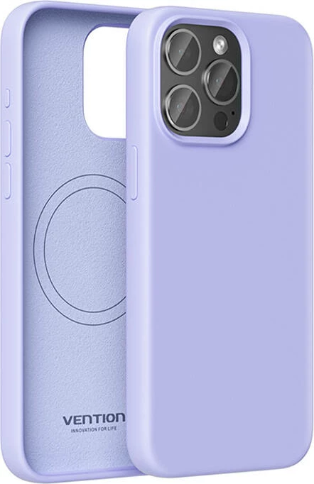 Mbështjellës Vention KUFV0-40 për iPhone 15 Pro Max, silikon, MagSafe, vjollcë