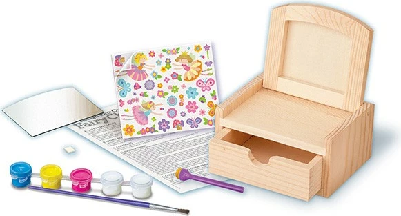 Set DIY kasetë stoli me pasqyrë 4m Fairy Vanity, shumëngjyrëshe, për vajza