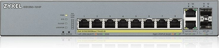 Switch i menaxhuar Zyxel GS1350-12HP, 8x PoE, 2x SFP, 130W, Gri