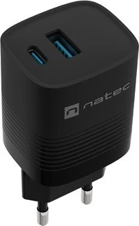 Karikuesi NATEC RIBERA GAN, 1X USB-A + 1X USB-C 30W, i zi