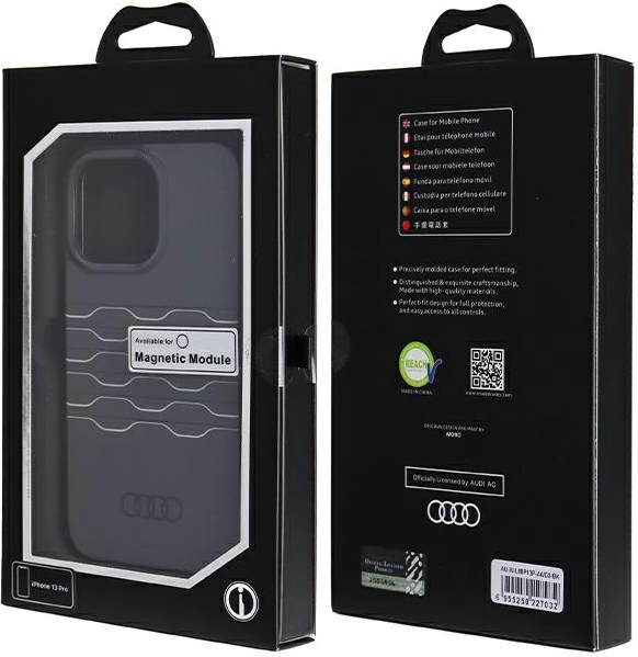 Mbështjellës Audi IML MagSafe për iPhone 13 Pro / 13, i zi