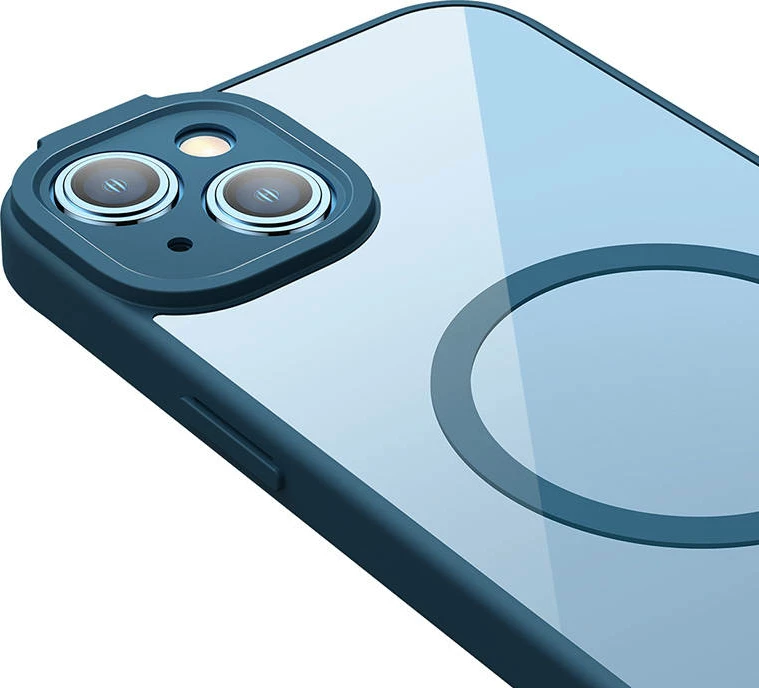 Mbështjellës magnetik Baseus Frame Series me xham të temperuar për iPhone 14 Plus, Blu, set