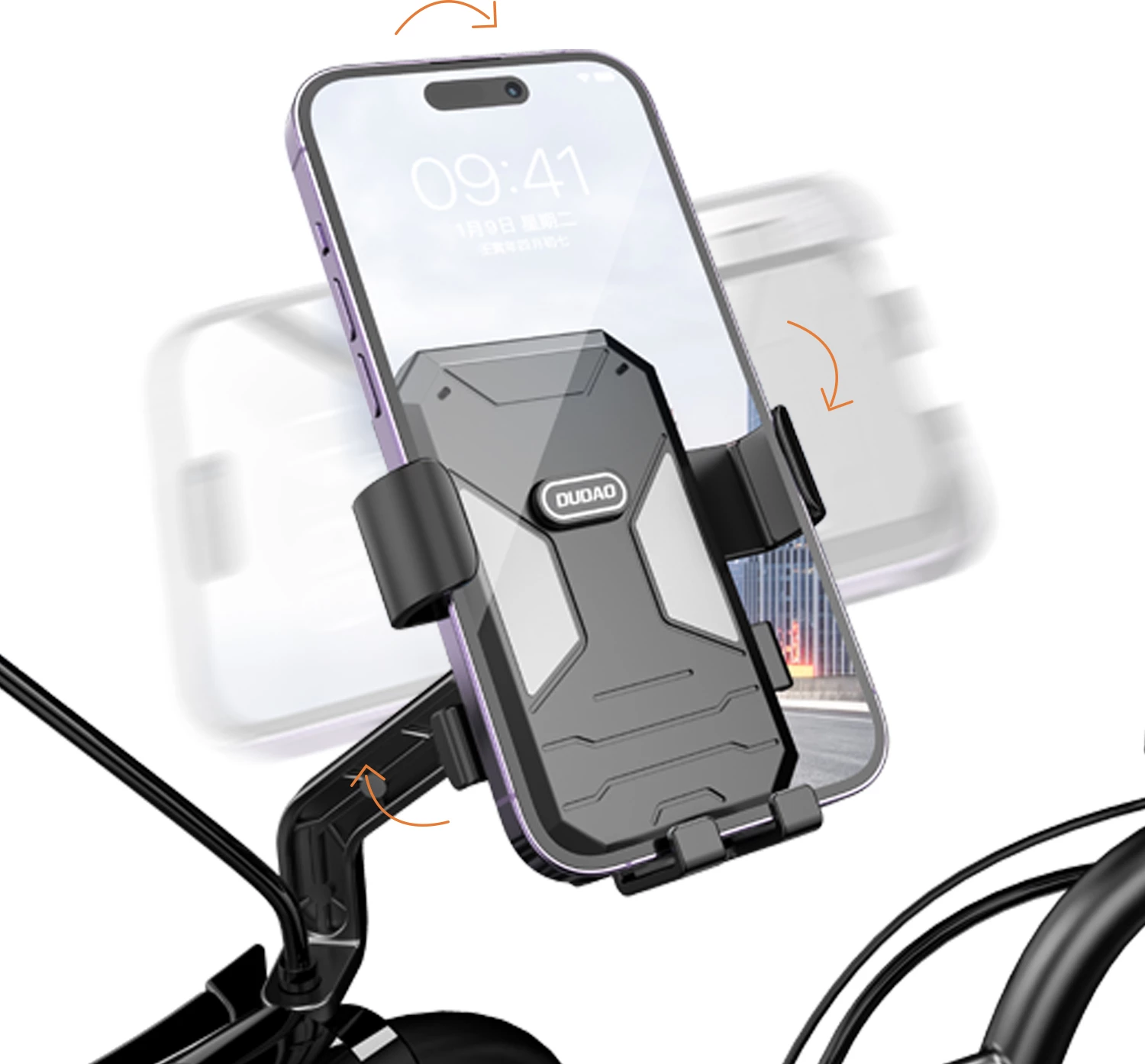 Mbështjellës telefoni për biçikletë/motoçikletë Dudao F7C+, i zi