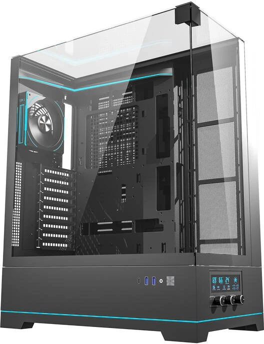 Kasë Darkflash DY450L PRO, ATX Mid Tower, 1 ventilator, e zezë