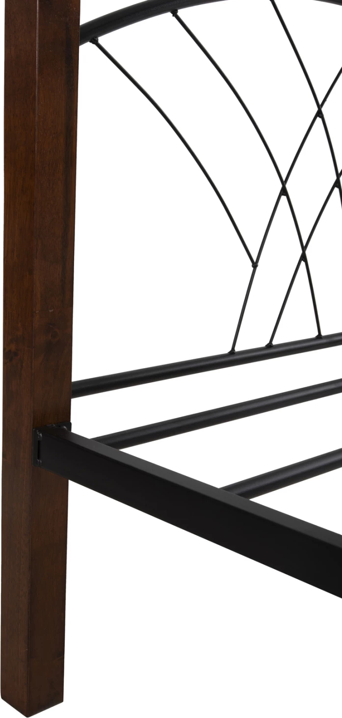 Krevati marinari STOREY FH687 metalik i zi-dru gome në ngjyrë arre 200x90x158Hcm