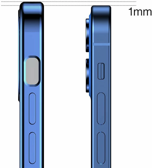 Mbështjellës Joyroom New Beauty Series JR-BP744 për iPhone 12 Pro Max, ultra i hollë, kornizë elektroplatuar, kaltër e errët