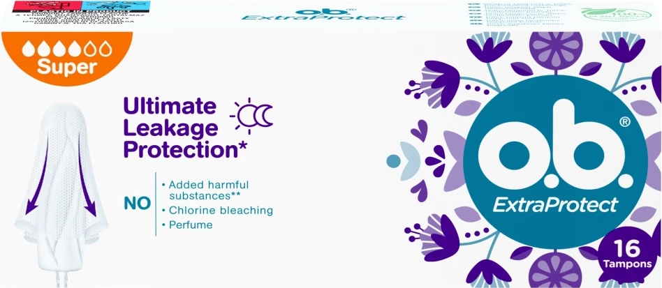 Tampona për femra O.B. ExtraProtect Super, 16 copë