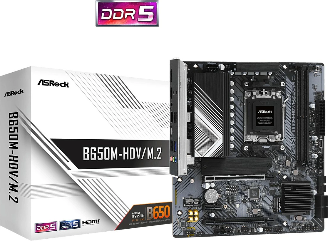 Pllakë amë ASRock B650M-HDV/M.2, Socket AM5, DDR5, mATX