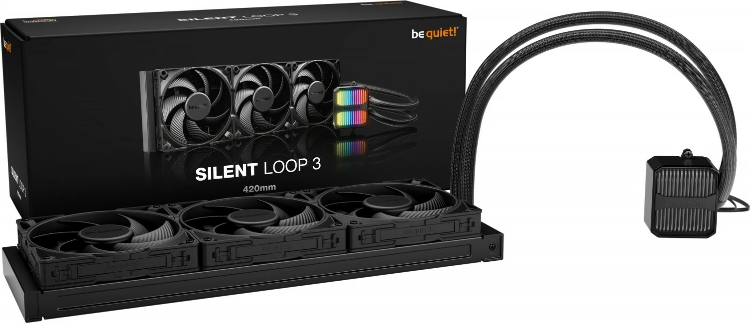 Kasë ftohëse me ujë be quiet! Silent Loop 3, 420mm, 3 ventilatorë, ARGB
