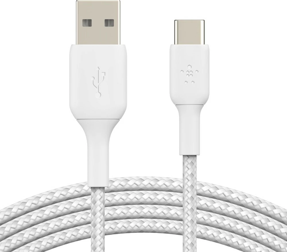 Kabëll Belkin BoostCharge, 2 m, USB A në USB C, Bardhë