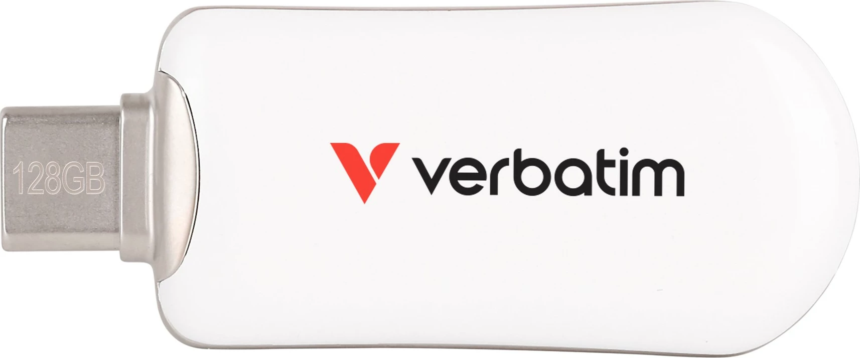 USB Verbatim Plectra 128GB, USB Type-C, i bardhë