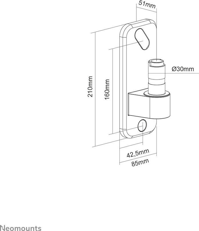 Adapter muri për krah monitori Neomounts AWL75-450WH, alumin, i bardhë
