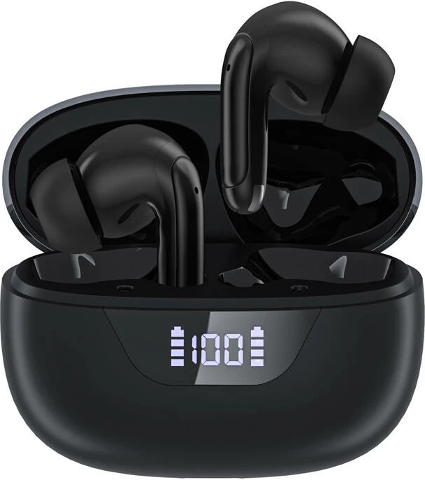 Kufje TWS Choetech BH-T60, me ANC+ENC, Bluetooth 5.3, me kuti karikimi, e zezë