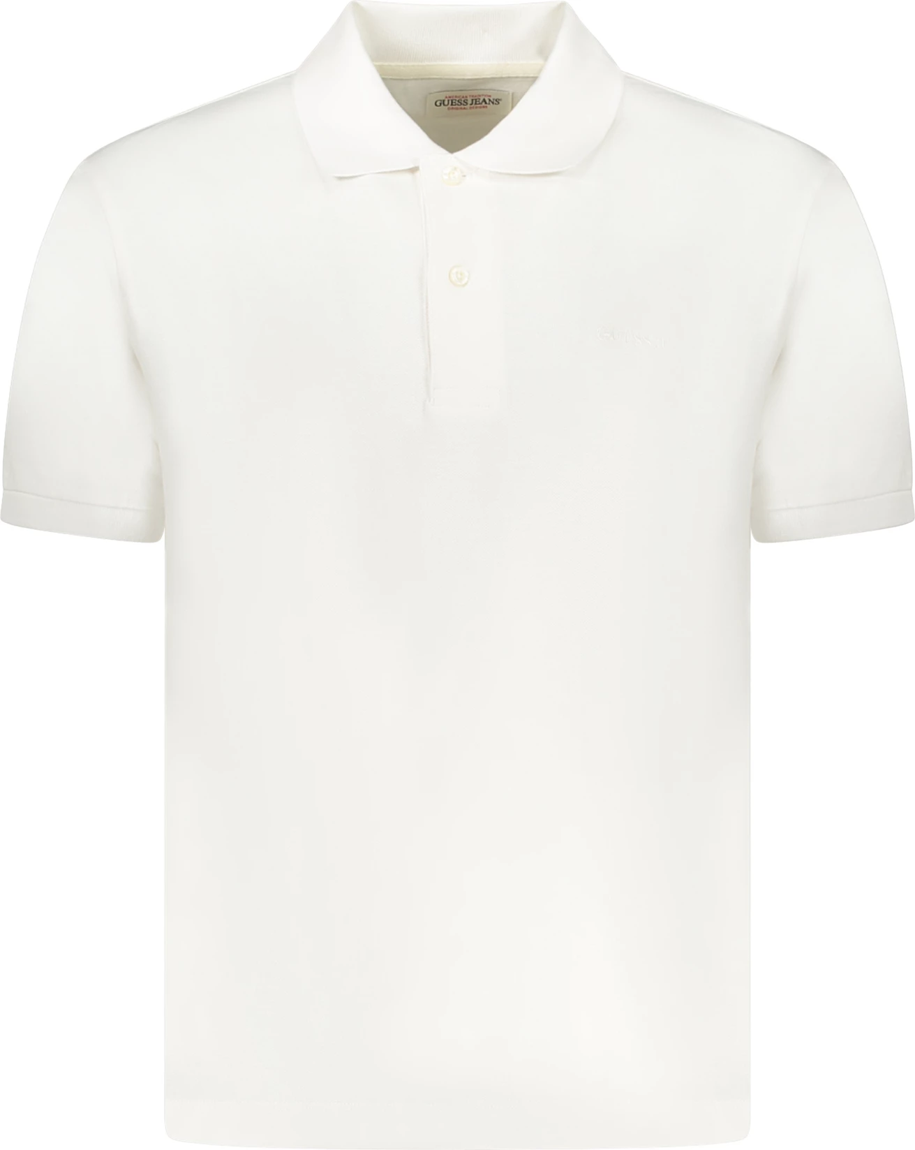 Maicë polo për meshkuj GUESS JEANS, e bardhë