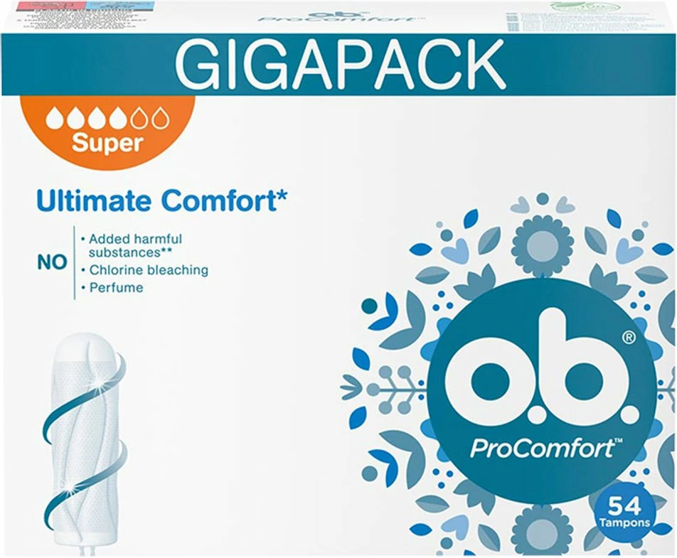 Tamponë për femra O.B. ProComfort Super, 54 copë