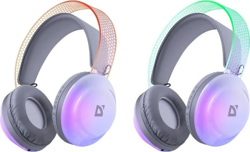 Kufje pa tela Defender FreeMotion B651, me drita LED, Gri