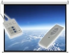 Ekran elektrik projekcioni ART EL F100 4:3, 100 inç, me telekomandë, Bardhë