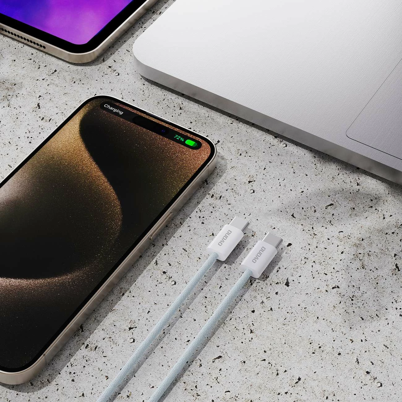 Kabllo USB-C në USB-C Dudao L6C, 2m, 30W, blu e çelët