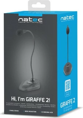 Mikrofon tavoline Natec Giraffe 2 NMI-1563, 1.8m, minijack 3.5mm, i zi