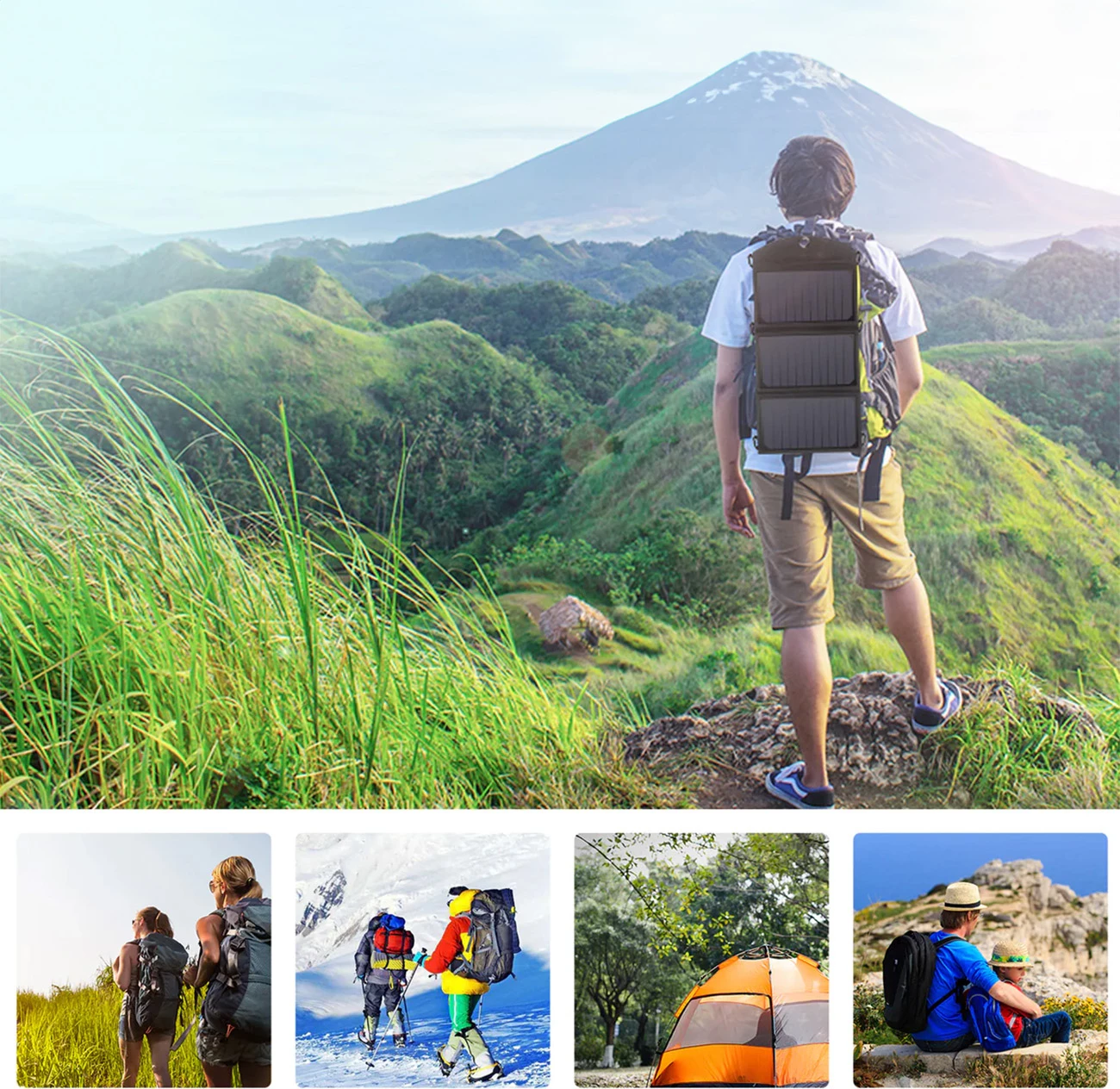 Karikues diellor i palosshëm Choetech SC001, 19W, 2x USB-A, i zi