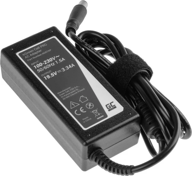 Karikues laptopi Green Cell AD07AP për Dell Inspiron/Vostro, 65W, 19.5V 3.34A, i zi