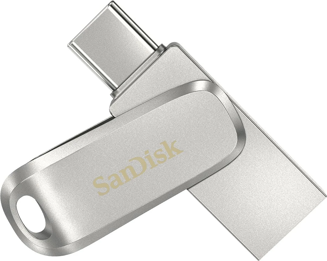 USB SanDisk Ultra Dual Drive Luxe, 512 GB, USB Type-A / USB Type-C, Inox