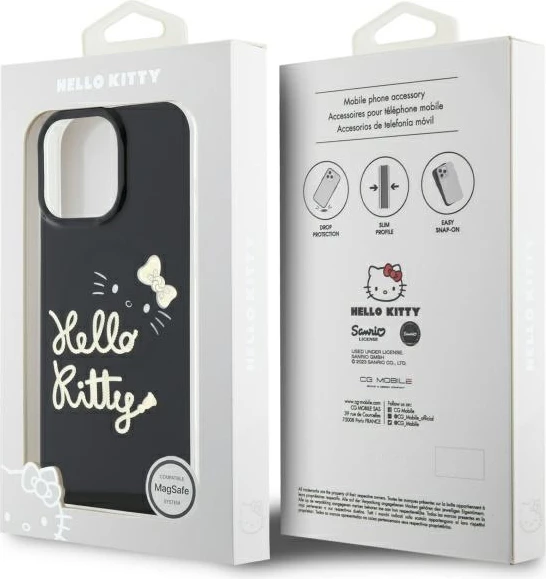 Mbështjellës Hello Kitty IML Golden Diva MagSafe për iPhone 16 Pro Max, Zi