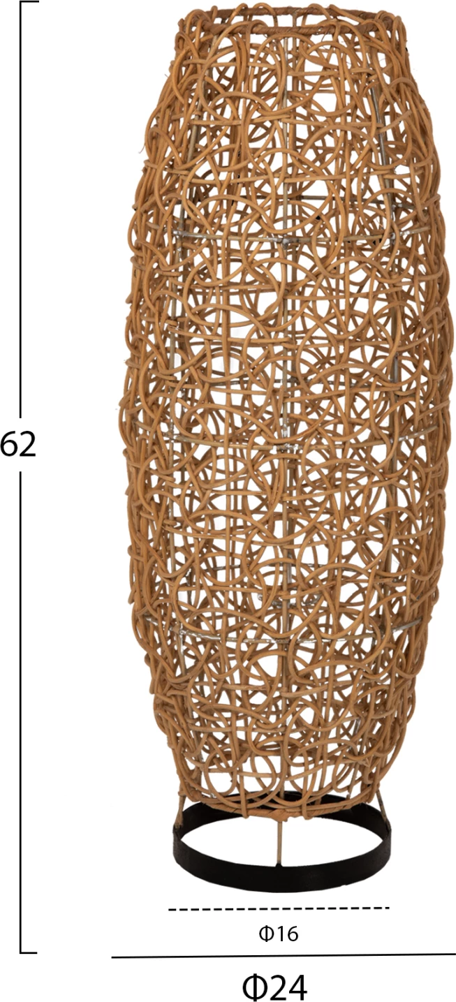 Llambë dyshemeje, rattan natyral, FH7877, Φ24x62H cm