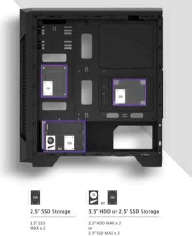 Kasë Zalman S3, Midi Tower, ATX/mATX/mini ITX, e zezë
