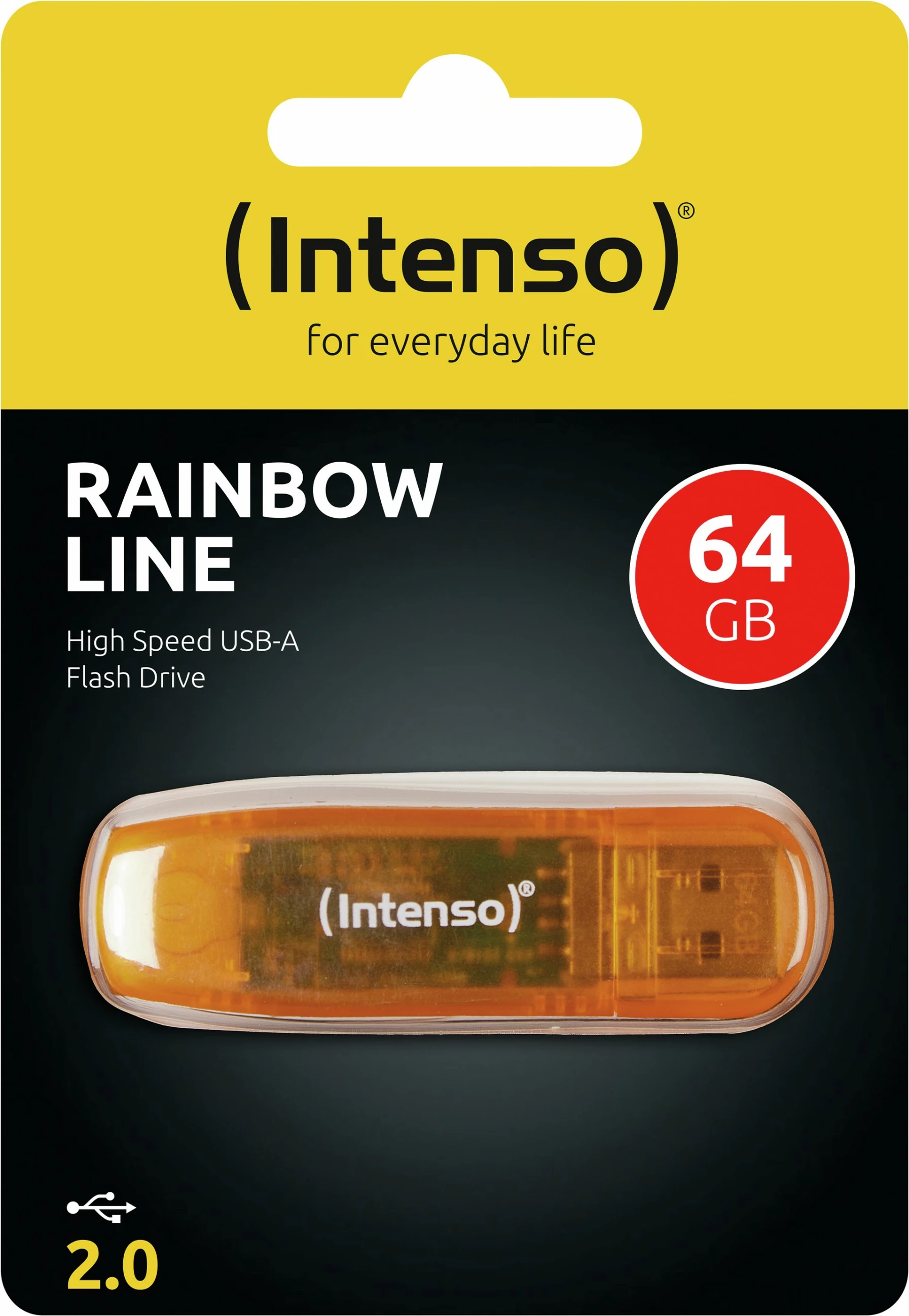 USB Intenso Rainbow Line 64 GB, USB Type-A, 2.0, Portokalli