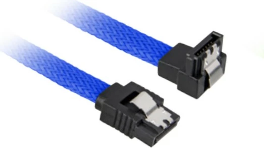 Kabllo SATA III Sharkoon 0.3m, 90°, kaltër