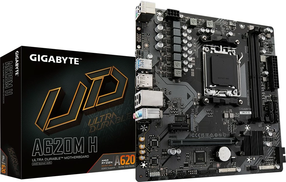Pllakë amë Gigabyte A620M H, Socket AM5, DDR5, PCIe 4.0, HDMI, DisplayPort