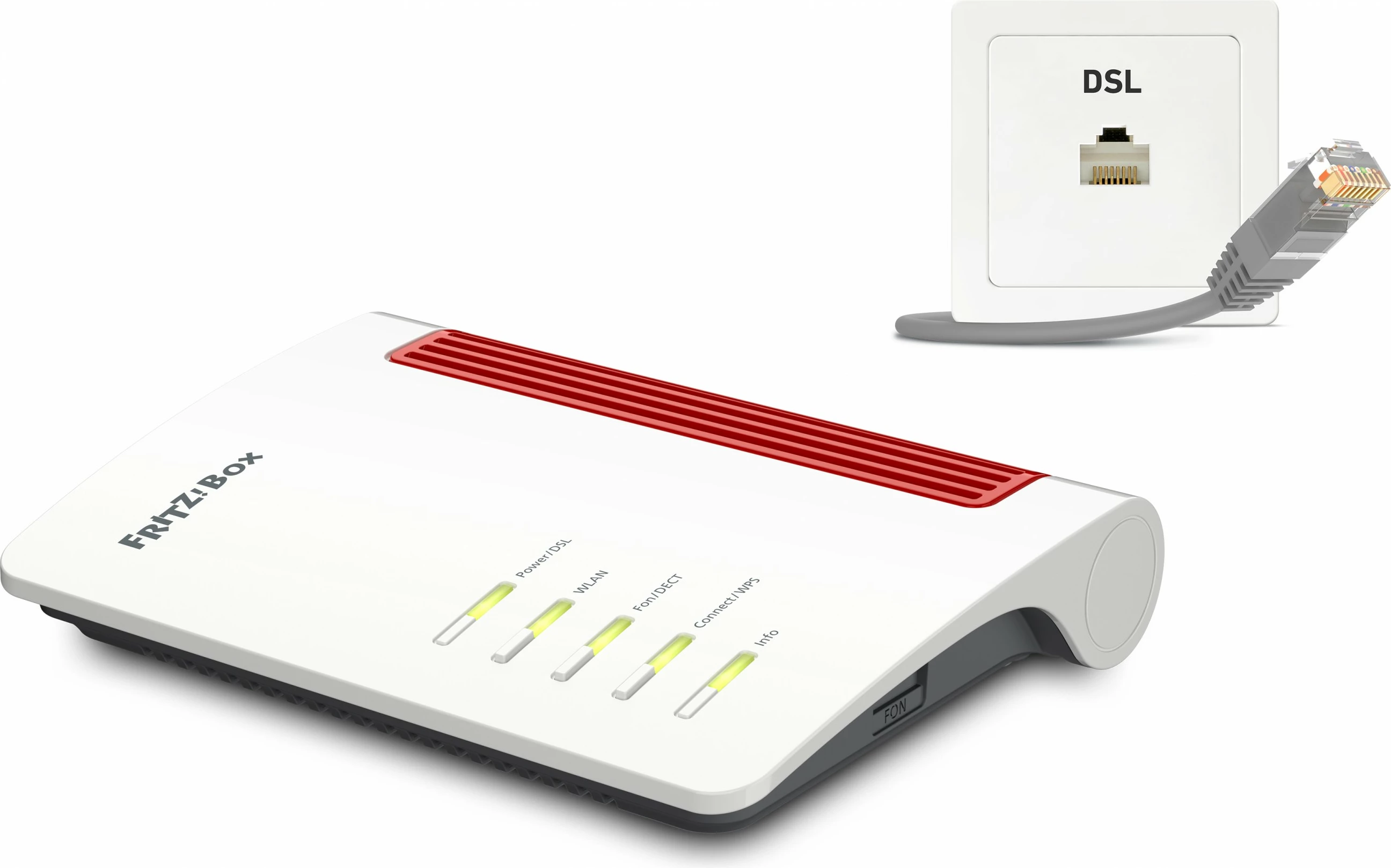 Router tavoline AVM FRITZ!Box 7510, Wi-Fi 6, Single-band, Ethernet LAN, ADSL, Bardhë