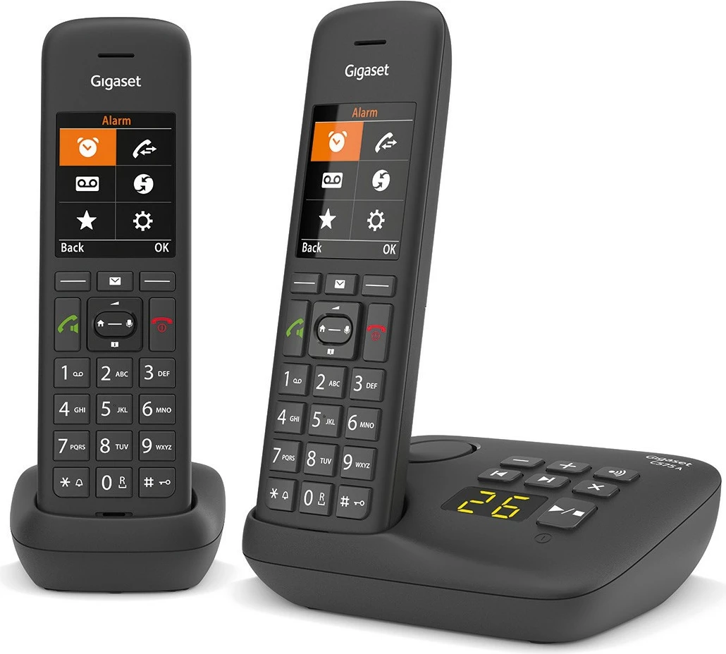 Telefon pa tela Gigaset C575A Duo, DECT, 2 aparate, regjistrues, i zi